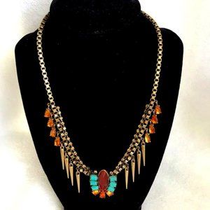 Lucky Brand Gokd Tone Bib Necklace